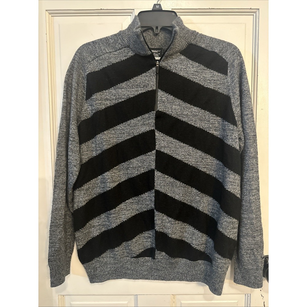 Nike Golf Tour Performance Mens Sweater Merino Wool Blend Mock Collar 1/4 Zip Lg